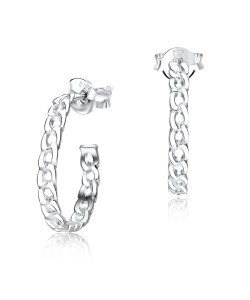 Designed Chain Silver Stud Earring STS-3013